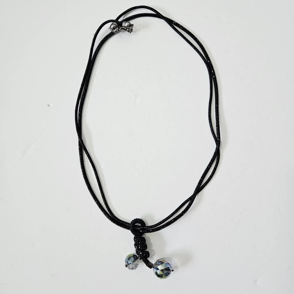 Zsiska Faceted Crystal Resin Adjustable Necklace Iridescent Rope Jewelry EUC - Picture 3 of 4
